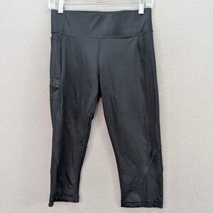 Lole Montreal Leggings Womens Size S Black Crop Capri Activewear Pockets Stretch